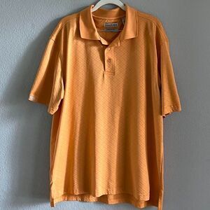 Tehama Mens Golf Polo Shirt Orange  size LG
